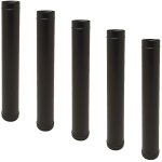 Lot de 5 tdi conduit concentrique en acier inoxydable polycombustible noir longueur 100 cm 100 - 150 ...