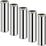 Lot de 5 tdpi1000 conduit double paroi isol polycombustible longueur 100 cm inox 100