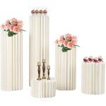 Gojoy ? lot de 5 vases en carton blanc ? supports cylindriques pliables pour mariage ? capacit� de charge ...