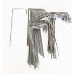 Lot de 50 agrafes de fixation m�tal pour toile de paillage ou g�otextile avec pointes biseaut�es 24cmx9cmx4cm ...