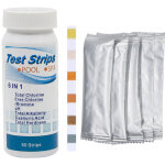 Lot de 50 bandelettes de test 6 en 1 de qualit� de l'eau de piscine pour chlore, ph, alcalinit�, duret�, ...