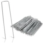 Lot de 50 piquets de fixation, 2, 8mm, en acier galvanis pour bche, paillage jardin, pelouse agrafes ...