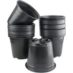 Lot de 50 pots de fleurs en plastique de 15 cm pour semis de jardinage (noir)