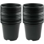 Lot de 50 pots de fleurs en plastique noir de 15 cm pour plantes succulentes, l�gumes et boutures