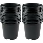 Lot de 50 pots de fleurs en plastique noir de 15 cm pour plantes succulentes, légumes et boutures Lot de 50 pots de fleurs en plastique noir de 15 cm pour plantes succulentes, légumes et boutures