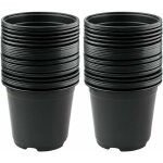 Lot de 50 pots de fleurs en plastique noir de 15 cm pour plantes succulentes, lgumes et boutures