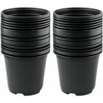 Lot de 50 pots de fleurs en plastique noir de 15 cm pour plantes succulentes, l�gumes et boutures