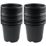 Lot de 50 pots de fleurs en plastique noir de 15 cm pour plantes succulentes, lgumes et boutures