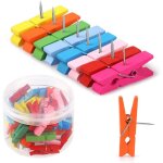 Lot de 50 punaises colorées avec clips en bois, punaises en bois durables, punaises décoratives, punaises, ... Lot de 50 punaises colorées avec clips en bois, punaises en bois durables, punaises décoratives, punaises, ...