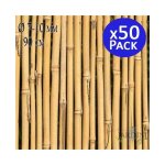 Suinga - lot de 50 tuteur en bambou 90 cm, 6 - 10 mm, tubes en bambou pour plantes et arbres, baguettes ...