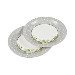Lot de 6 assiettes en carton 'branche sapin' 23cm gris Lot de 6 assiettes en carton 'branche sapin' 23cm gris
