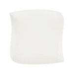 Lot de 6 assiettes � dessert carr�es  vague  22cm blanc