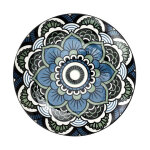 Lot de 6 assiettes � dessert 'mandala' 19cm bleu