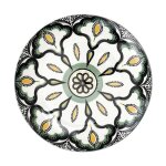 Lot de 6 assiettes  dessert 'mandala' 19cm vert