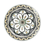 Lot de 6 assiettes plates 'mandala' 26cm vert