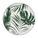 Secret de gourmet - lot de 6 assiettes plates 'palme' 26cm vert