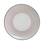 Lot de 6 assiettes plates porcelaine  lunis  27cm rouge