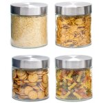 Lot de 6 bocaux � �pices 80 millilitres en verre et inox couvercle herm�tique atmosphera