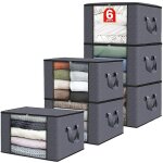 Lot de 6 bo�tes de rangement, zipp�es, pliables, avec poign�es r�sistantes, tissu �pais, adapt�es pour ...