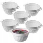 Lot de 6 bols  soupe, 650 ml, en verre renforc, 18, 5 x 14 x 8 cm, avec double poignes, soupire pour ...