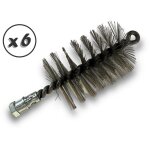 Lot de 6 brosses � tube pro inox � 70 mm raccord m12175 femelle ame en acier torsad� nettoyage brossage ...