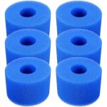 Lot de 6 cartouches de filtre de piscine r�utilisables et lavables en mousse pour jacuzzi type s1 (bleu) ...