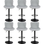 Dazhom - lot de 6 chaises de bar tabourets de bar pivotants avec dossier tabourets de bar rglable en ...