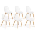 Idmarket - lot de 6 chaises mandy blanches pour salle  manger