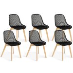 Idmarket - lot de 6 chaises mandy noires pour salle  manger