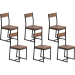 Beliani - lot 6 chaises modernes en bois mdf fonc� et acier noir robustes et pratiques pour salle � manger ...