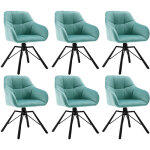 Woltu - lot de 6 chaises pivotante � 360� chaise salle � manger en velours, fauteuil scandinave, pieds ...