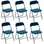 Five simply smart - lot de 6 chaises pliantes effet velours