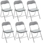 Toilinux - lot de 6 chaises pliantes en pvc