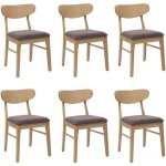 Lot de 6 chaises de salle  manger hhg - 698, chaise de cuisine, tissu / textile bois massif, pitement ...