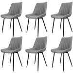 Lot de 6 chaises de salle � manger si�ge moderne si�ges rembourr� gris clair