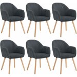 Lot de 6 chaises de salle � manger en velours c�tel� + bois massif, chaise de cuisine 41 x 39 x 83, 5 ...