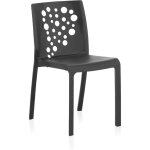 Pegane - lot de 6 chaises de table - salle  manger - cuisine - interieur / exterieur en rsine coloris ...