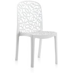 Pegane - lot de 6 chaises de table - salle  manger - cuisine - interieur / exterieur en rsine coloris ...