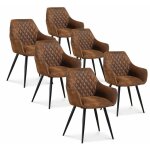 Intensedeco - lot de 6 chaises victoria vintage pieds noir