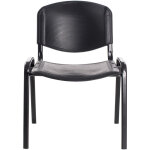 Idralite - lot de 6 chaises de visiteurs empilables salle d'attente confrence plastique noir