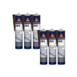 Sika - lot de 6 colles mastic marine flex 291i - bois - 300ml