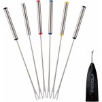 Lot de 6 fourchettes  fondue, brochettes en acier inoxydable pour fromage viande chocolat dessert - ...