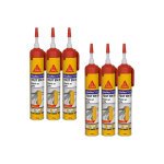 Lot de 6 mastics colle multi - usages sika sikaflex 11 fc purform - sans pistolet - blanc - 260 g