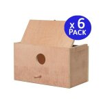 Lot de 6 nid en bois pour oiseaux 25x15x15 cm
