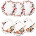 Lot de 6 sous assiettes de no�l rondes 33 cm pvc d�coration de table antitaches - des. c
