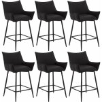 Woltu - lot de 6 tabourets de bar, tabouret bistro rembourr�, chaise haute en similicuir, pieds en m�tal, ...