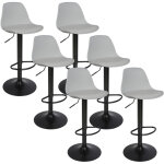 Lot de 6 tabouret bar, chaises de bar, chaise haute cuisine rglable en hauteur en faux cuir, pied chrom, ...