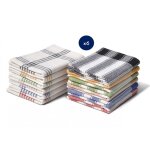 Lot de 6 torchons de cuisine - home linge passion - 100% coton - 50 x 70 cm - multicolore a carreaux