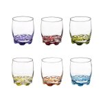 Secret de gourmet - lot de 6 verres � eau 'tino' 31cl multicolore