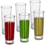 Lot de 6 verres  shot, fond pais, six cl chacun, schnaps, liqueur, lavable au lave - vaisselle, transparent ...